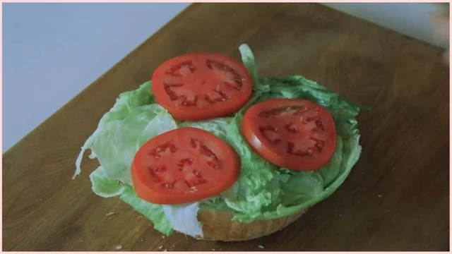 First Lettuce and Tomato Layers
