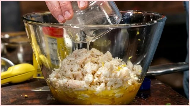 Fold in the backfin meat & Gently fold in the lump crab meat