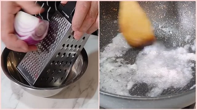 Grate the onion & Soften the onion