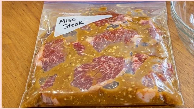 Marinate the steak & Bring to room temperature