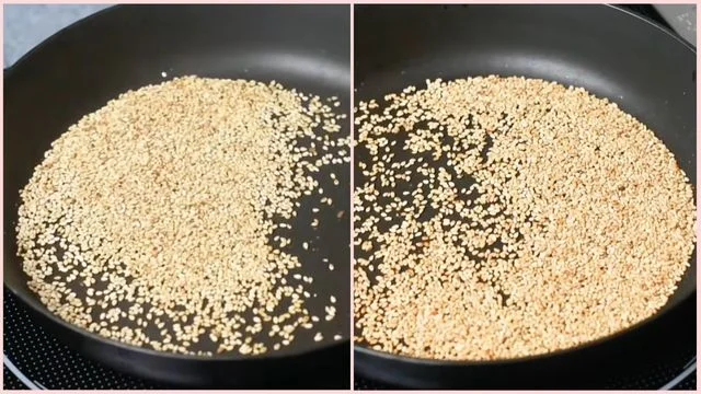 Toasting the Sesame Seeds