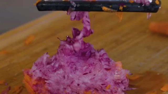 Grate the red onion