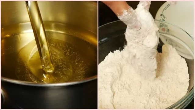Heat the oil & Coat the chicken