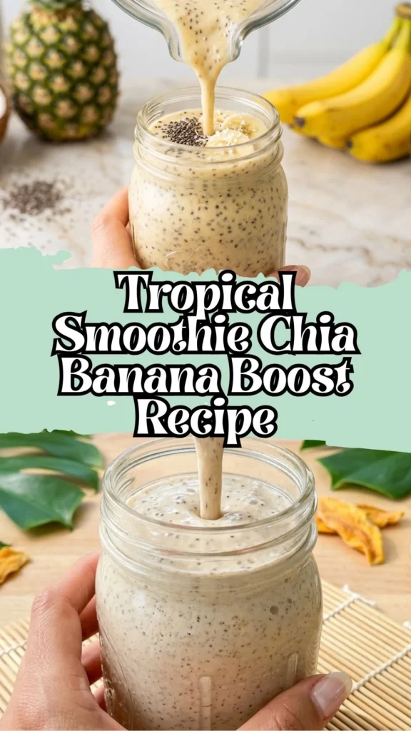 Homemade Tropical Smoothie Chia Banana Boost