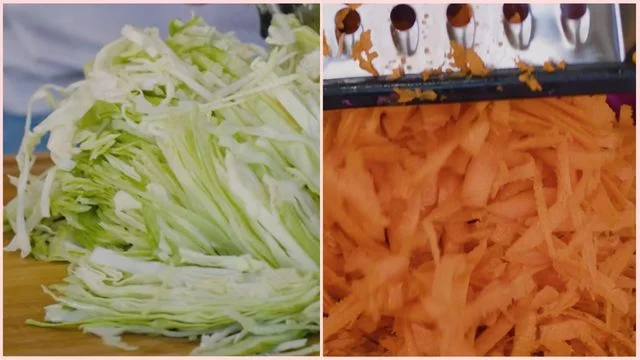 Prep the cabbage & Grate the carrots