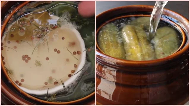 Remove air bubbles & Weigh the pickles down