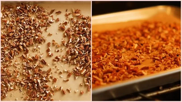 Toast the nuts & Prep the pans