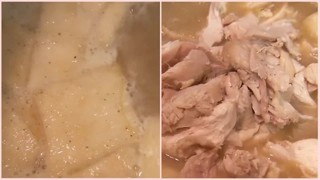 Cook the dumplings & Add the chicken back in