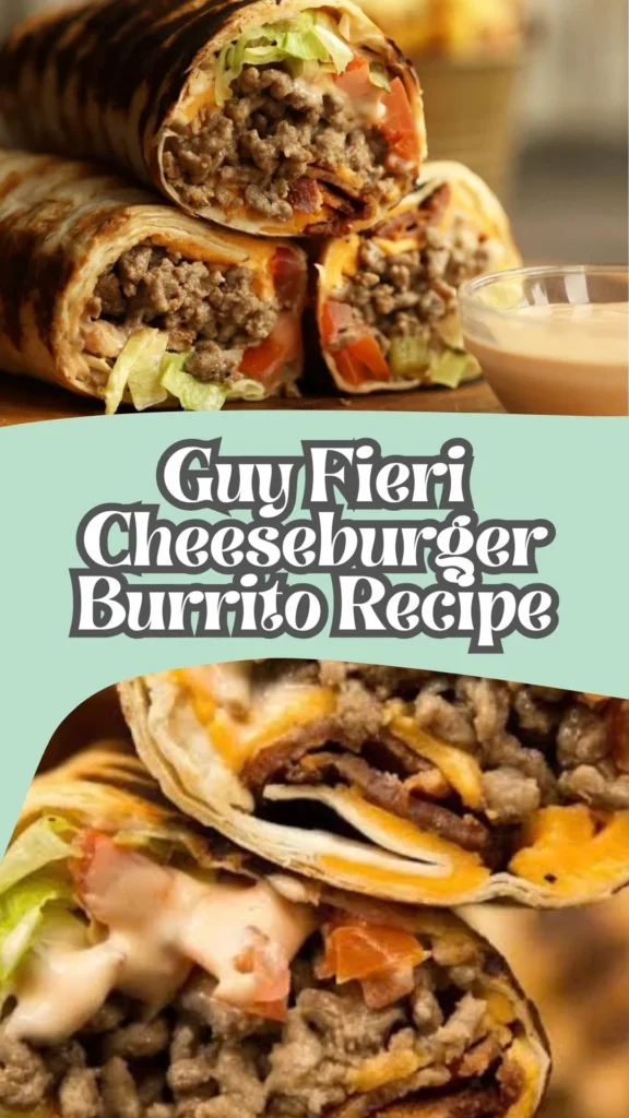 Homemade Guy Fieri Cheeseburger Burrito