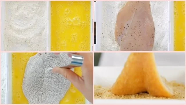 Set up the breading station & Bread the cutlets