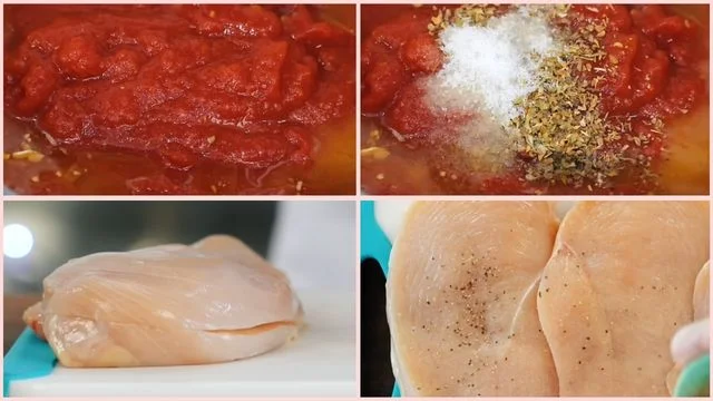 Simmer the sauce & Prep the chicken