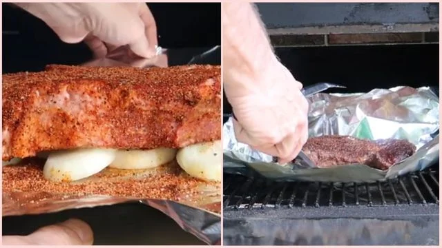 Shape the foil boat & Preheat the smoker